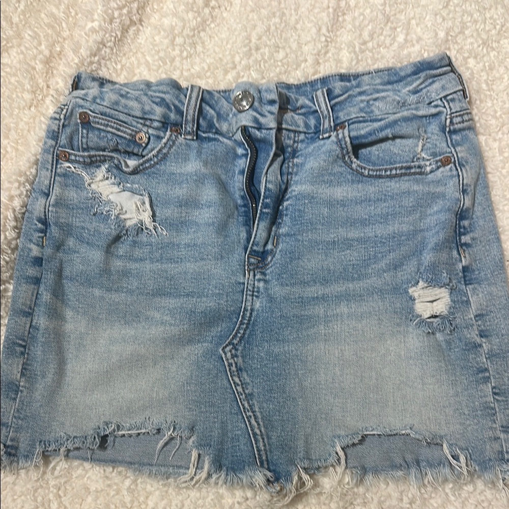 Distressed Denim Mini Skirt by american eagle